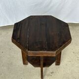 Pedestal table or small octagonal side table quadripod base with modernist spacer