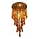Contemporary Amber and Transparent-Gold Murano Glass “Big Drops” Flush Mount