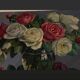 Painting the bouquet of roses, oil on canvas, signed Paul Marengo, art deco