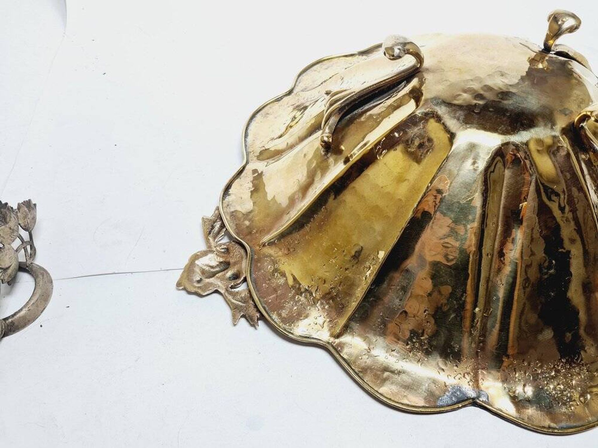 Art Deco hammered bowl on stand, Germany, 1930s