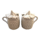 Pair of slipware pots