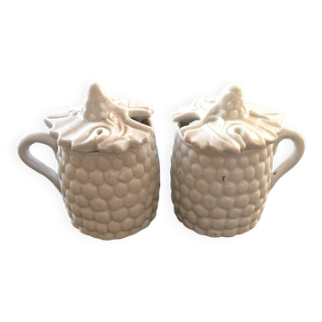 Pair of slipware pots