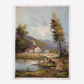 Paper reproduction: spanish painter carlos sosa gomez paisaje 114 editions gerpi landscape