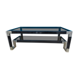 Coffee table metal smoked glasses