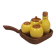 Small Swedish table set in ceramics and wood 1980s