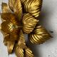 Vintage flower wall lamp in gilded metal