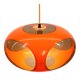 Massive Belgium Space Age UFO Lamp, Orange Mid-Century Modern Lighting