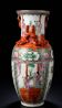 Baluster vase in Canton porcelain, "Famille Rose" style.