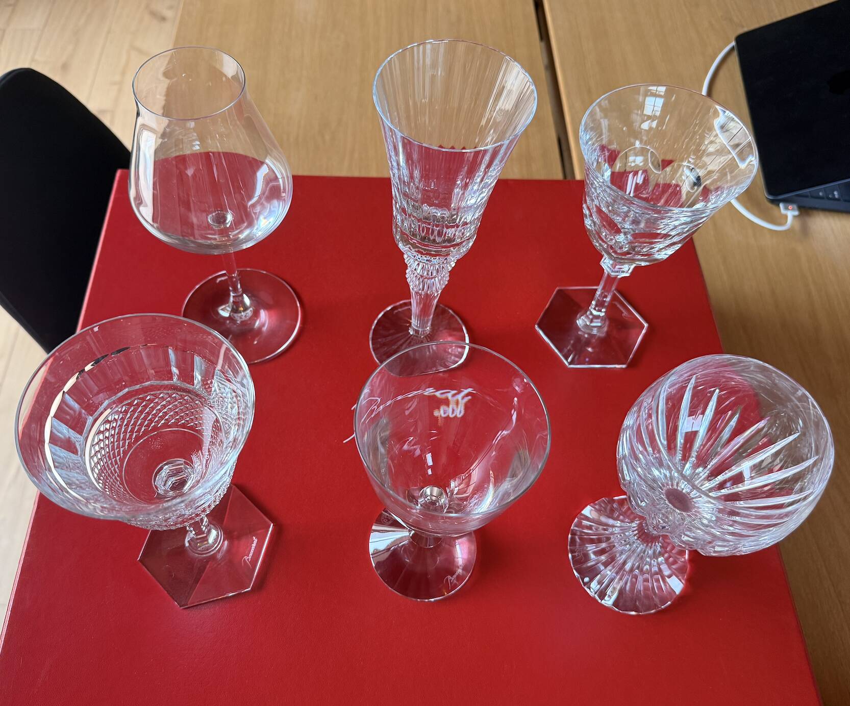 Set of 6 Bacarra glasses in their original packaging.
