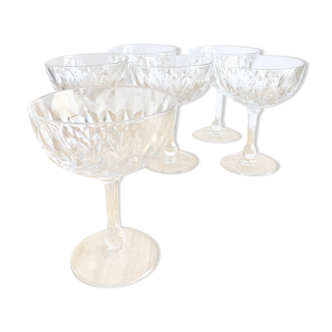 6 vintage champagne glasses (60's)