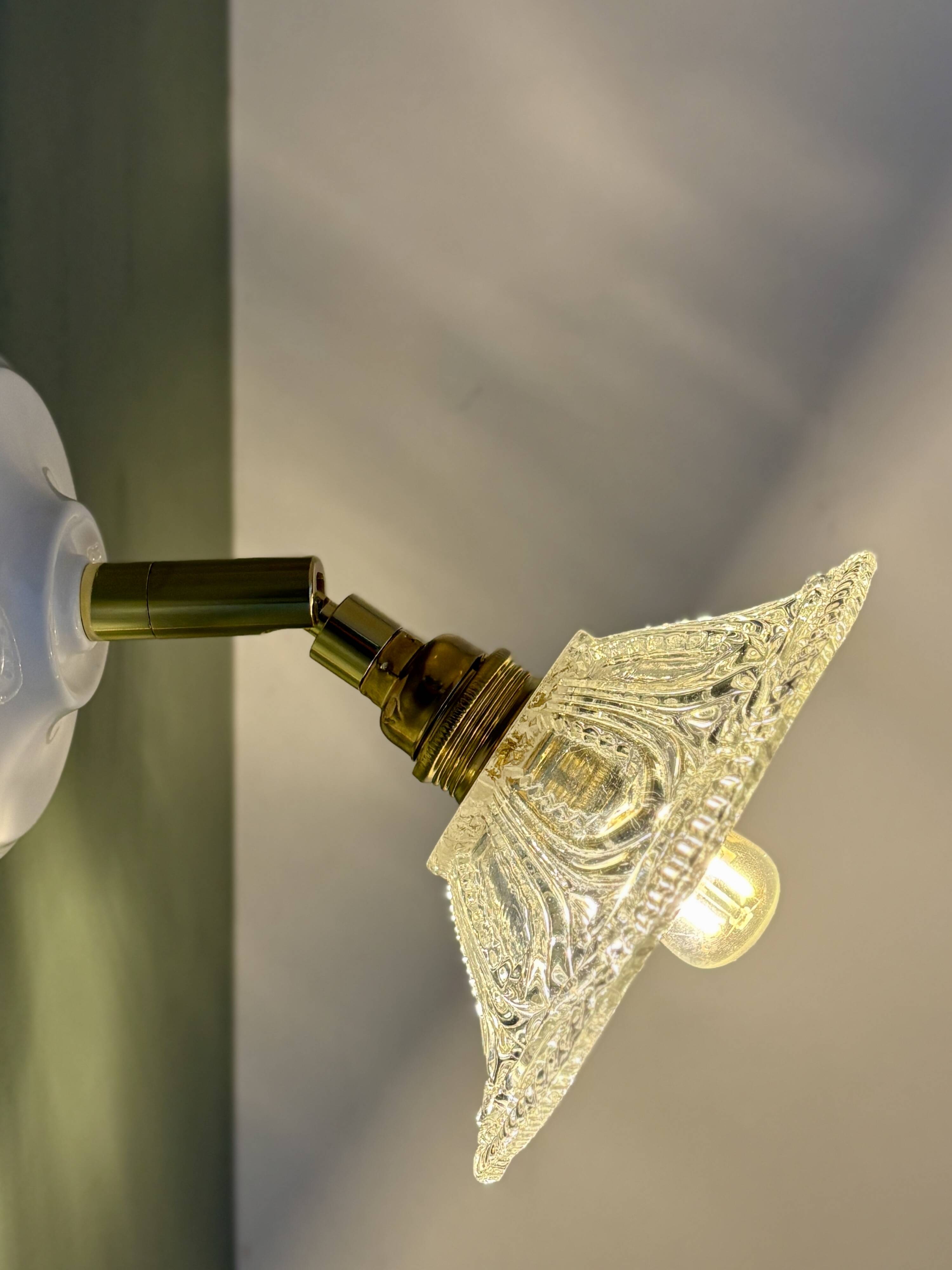 Vintage glass cut lampshade - tableware collection