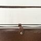 Modernist magazine rack in brown leather & chrome wire metal – 1970 design