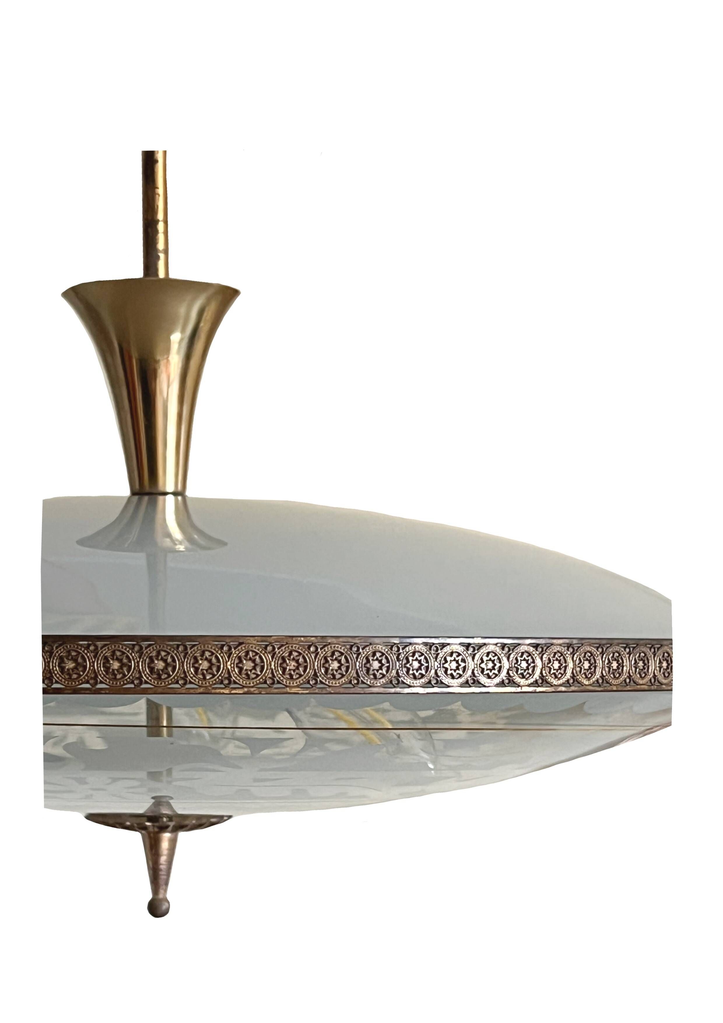 Mid-Century Italian Chandelier in style di Pietro Chiesa, 50s