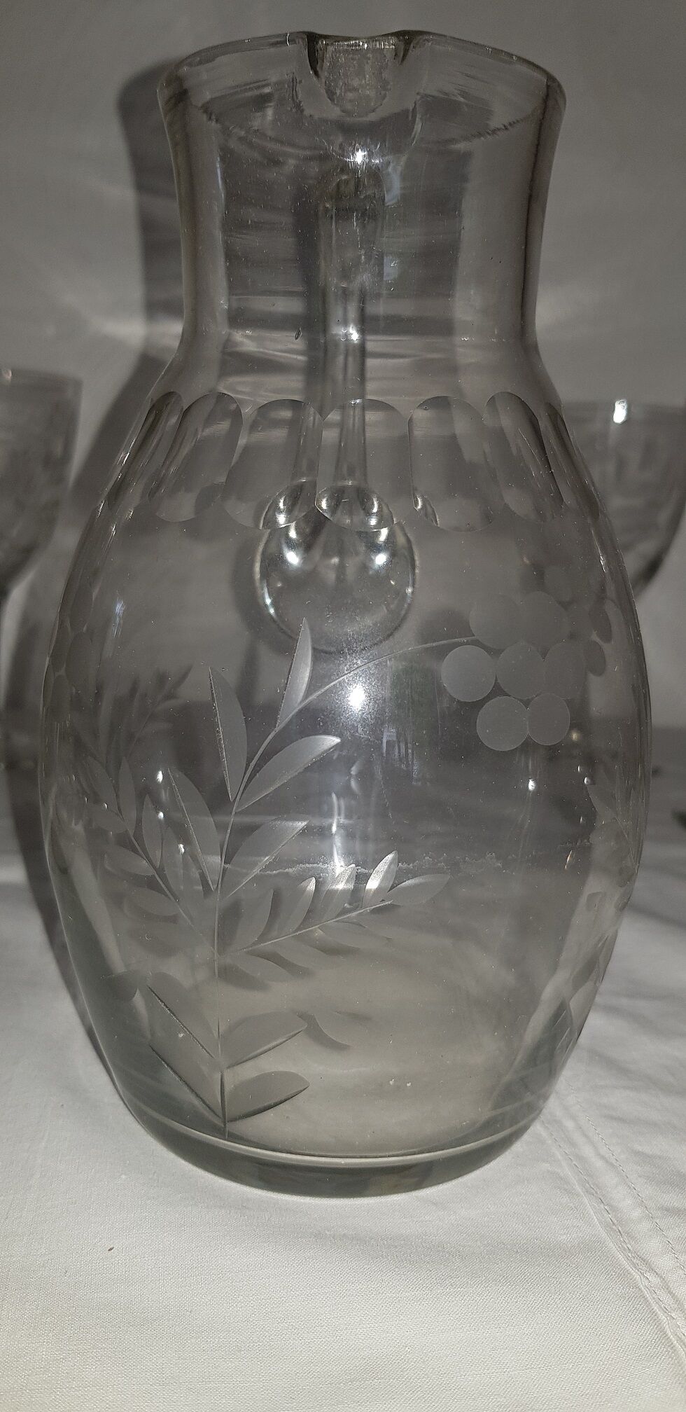 Pitcher and water glasses