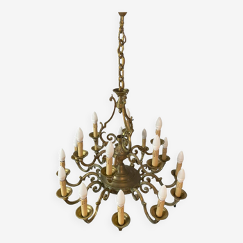 Bronze chandelier 18 branches classic Louis XV style