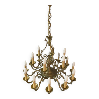 Lustre en bronze 18 branches style classique Louis XV