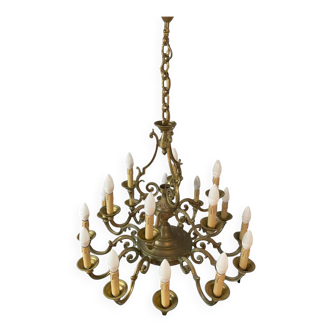 Bronze chandelier 18 branches classic Louis XV style