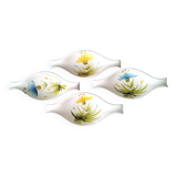 4 Ceramic Cups 60s Hand Decor