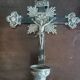Ancient crucifix, silver-plated baptismal font from Naples, 19th century.