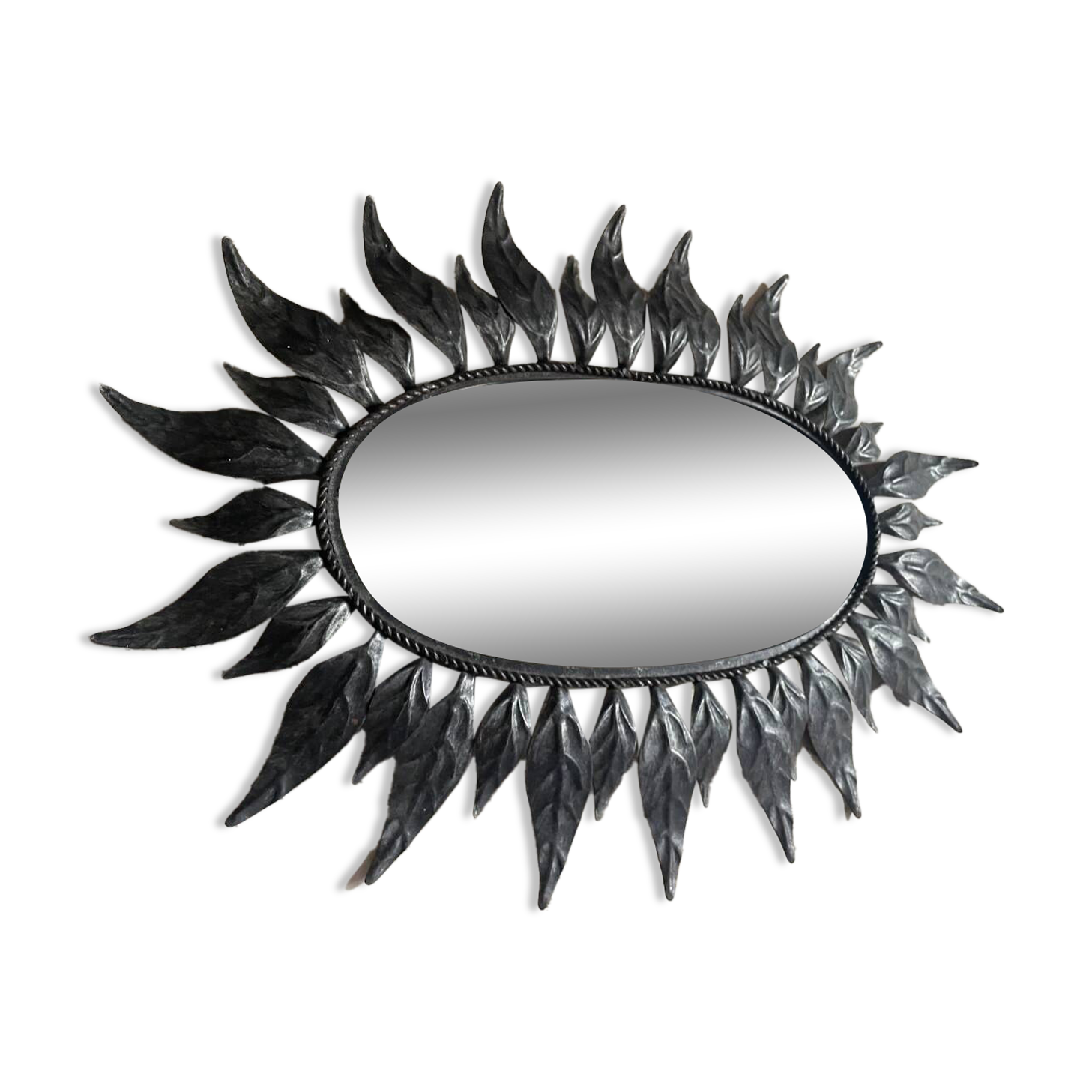 Oval leafy mirror - 1960 - sun mirror style