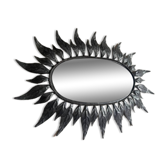 Oval leafy mirror - 1960 - sun mirror style