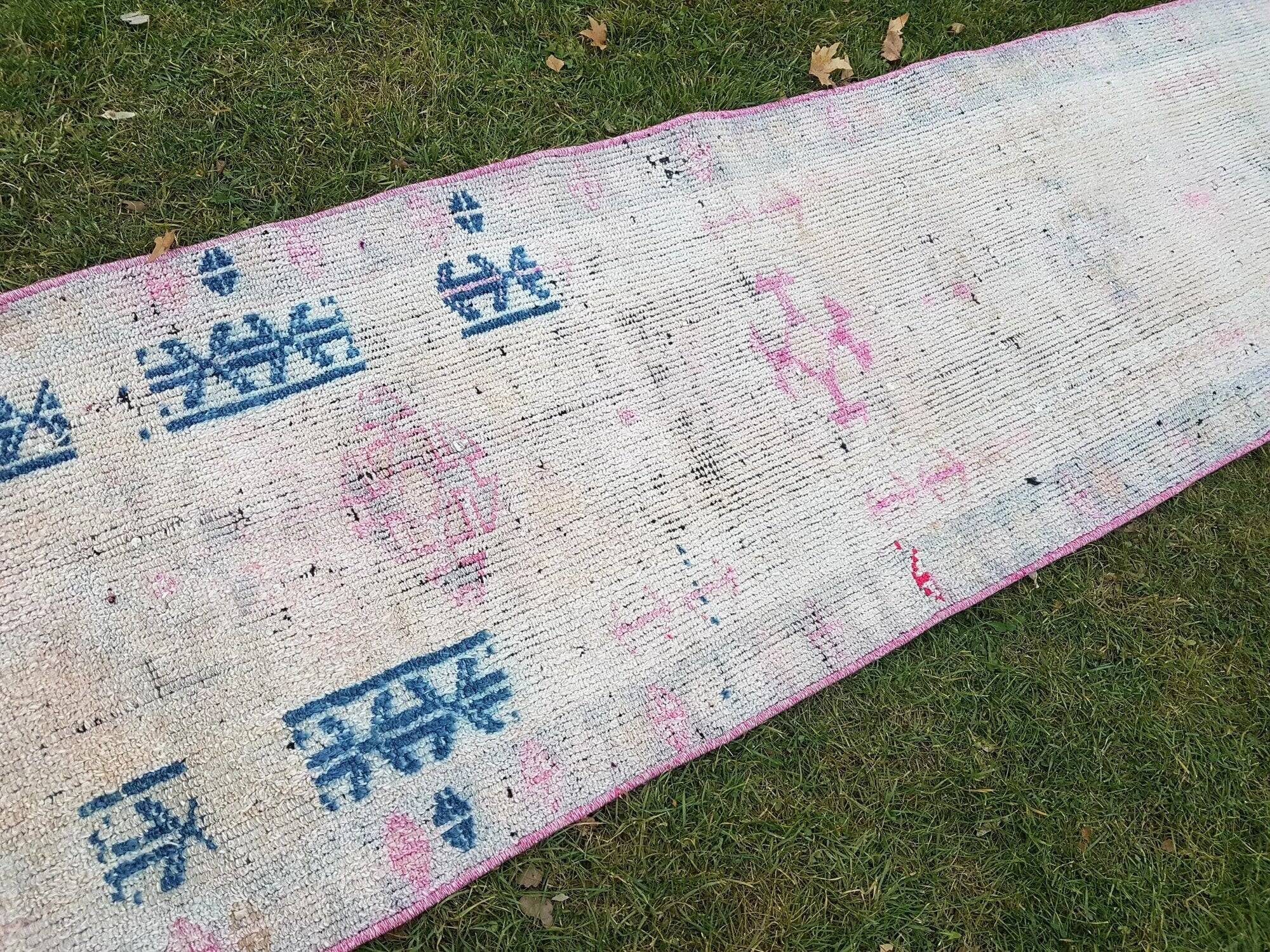 Vintage Turkish hallway rug 72x460 cm