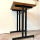 Bistro table in dark wood and black metal 55 x 50 cm