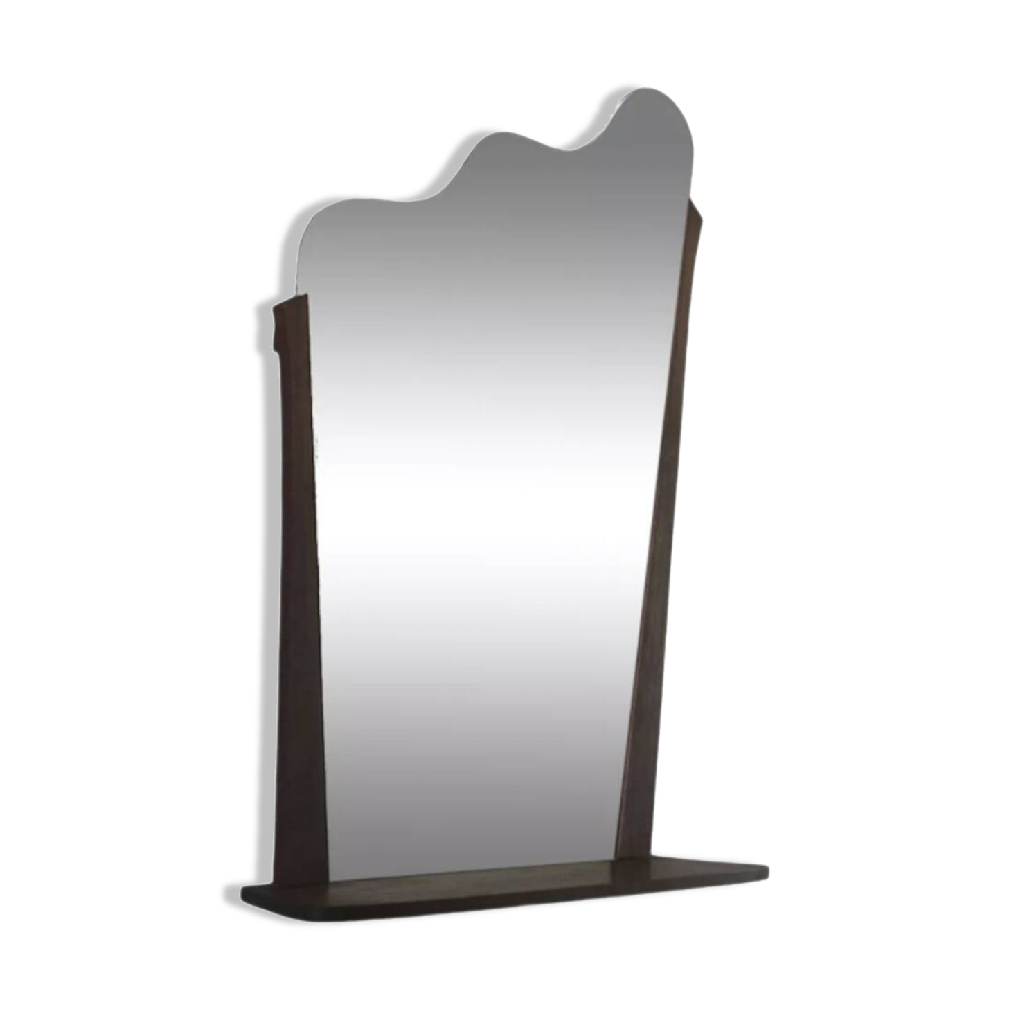 Danish teak wall mirror with shelf, 1960s