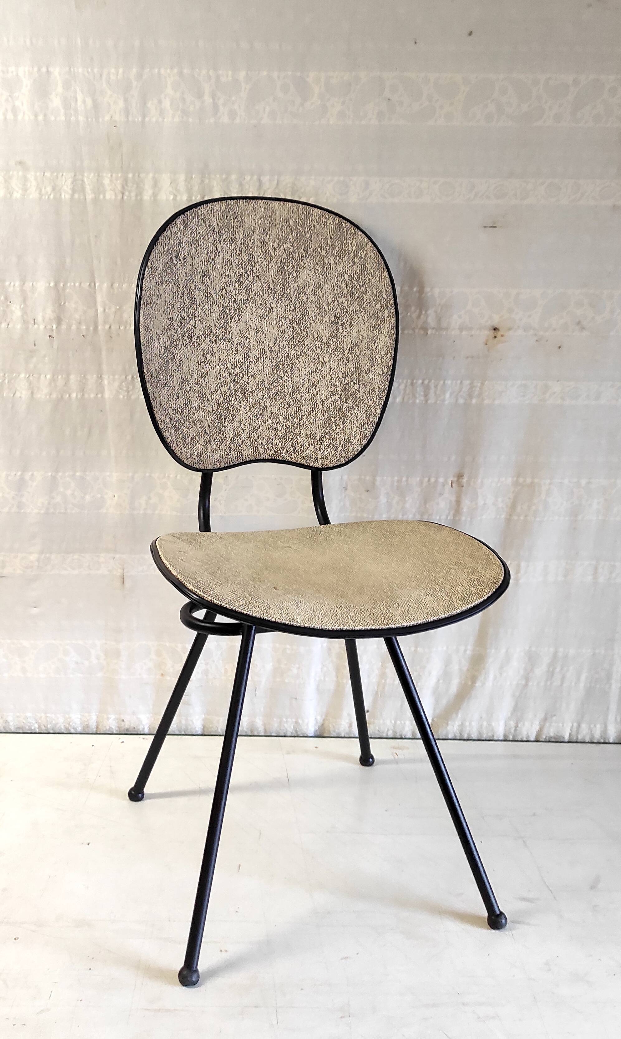 Vintage metal and leatherette chair - 1950s