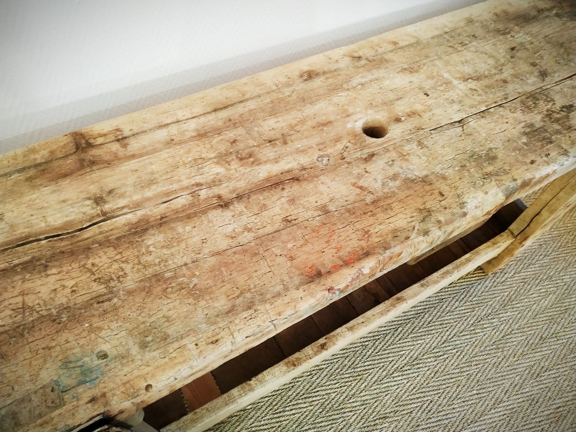 Old beech workbench 205 cm