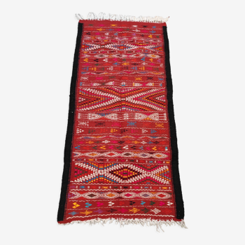 Multicolored Berber pattern rugs woven hands in natural wool