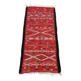 Multicolored Berber pattern rugs woven hands in natural wool