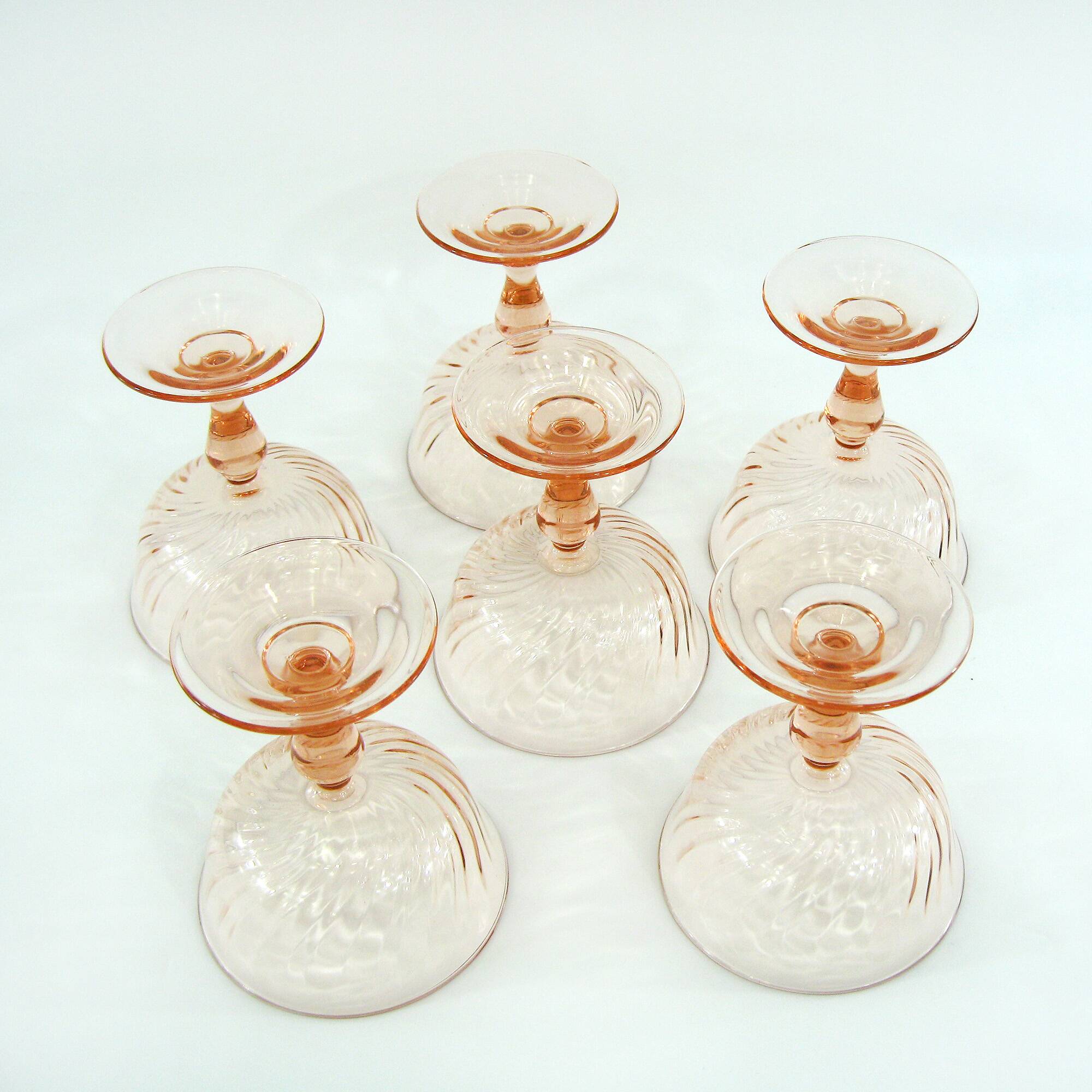 6 Rosaline Luminarc Arcoroc champagne glasses - vintage 80s