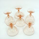 6 Rosaline Luminarc Arcoroc champagne glasses - vintage 80s