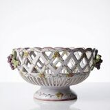 Openwork bowl in painted earthenware, Émile Tessier Le Croisic, 30-50's accidents