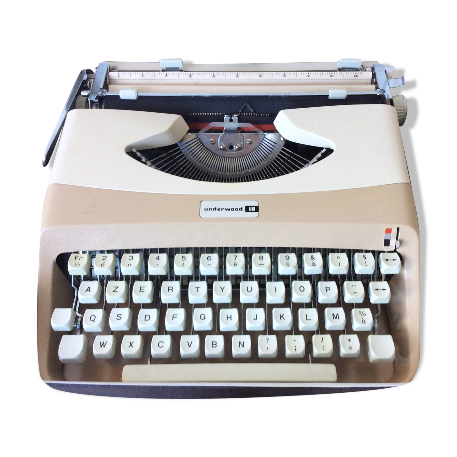 Underwood typewriter with 70s carry bag
