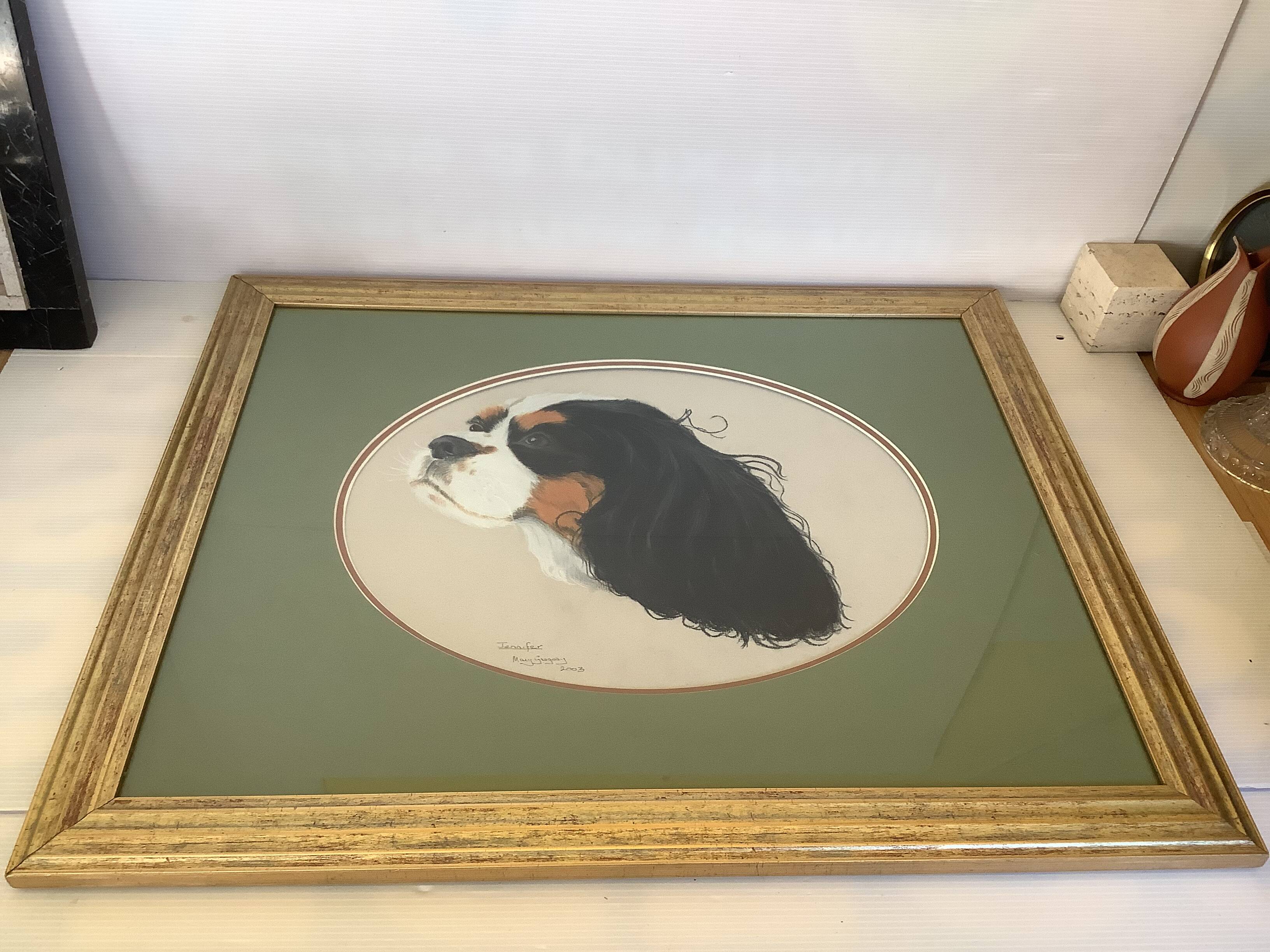 Signed dog painting