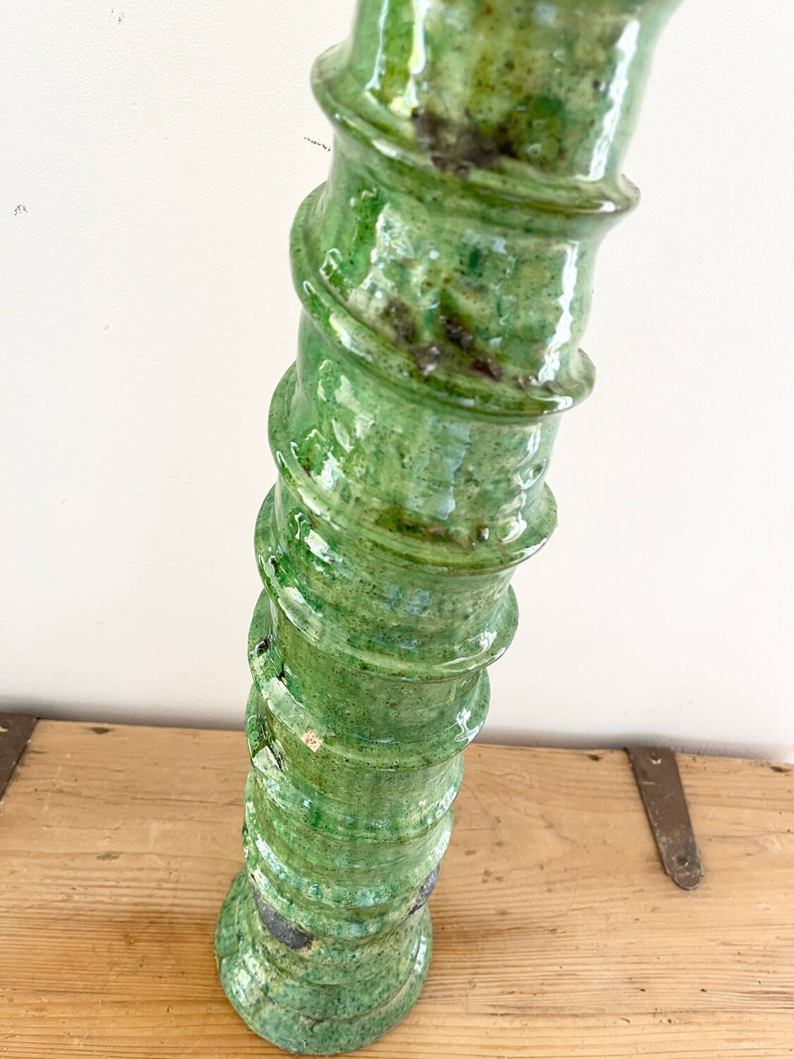 Green terracotta candle holder 60 cm