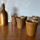 Ancien Service Bouteille +  6 Gobelets Grès DIGOIN France Vintage