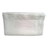 Nappe ancienne en lin damassé blanc 1.60 x 1.80 m