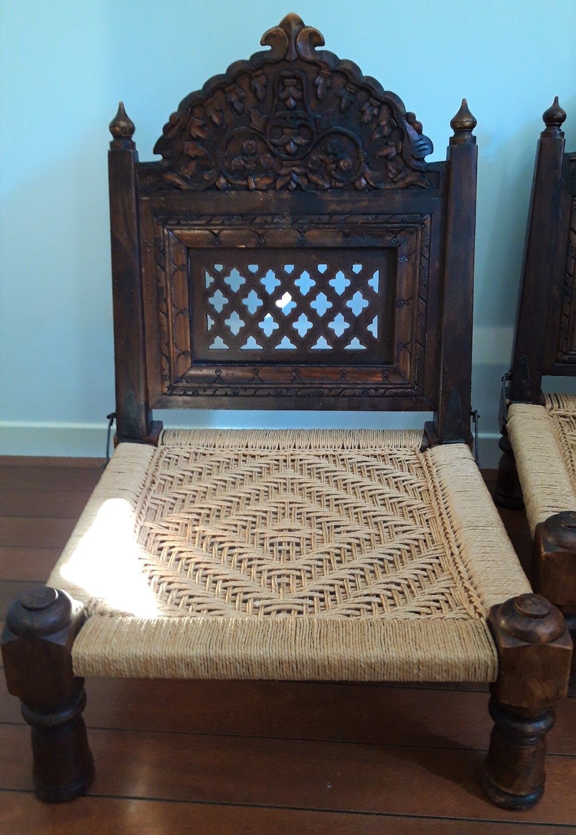 Pair of folding tibetan armchairs