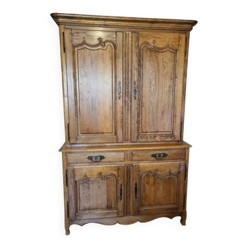Norman buffet with 2 bodies in solid oak, manufactured by Doudard.