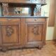 Antique two-body buffet in carved wood - marble top - very good condition