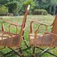 Paire de fauteuils en osier ou rotin et bambou