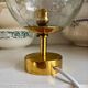 Cracked glass and gold metal table lamp