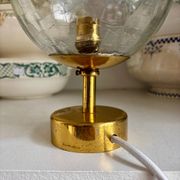 Cracked glass and gold metal table lamp