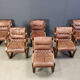 Asko Pajamies vintage leather plywood chairs from Finland, set of 6 - 1970s