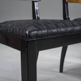 Art Deco French Walnut & Burl Dining Set, 1930s, Set of 7