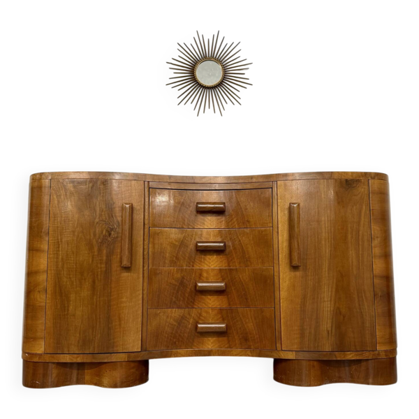 Ancienne commode bahut en noyer art déco années 30