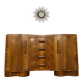 Ancienne commode bahut en noyer art déco années 30 